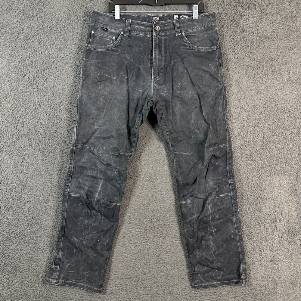 Kuhl Pants Mens 35x32 Black Rydr Vintage Patina Dye Marbling Distressed Hiking